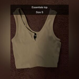 Beige Essentials Crop Top